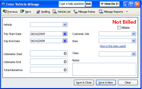Company Car Mileage Form Company Car Mileage Form