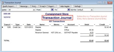 4. Check the journal entry booked by the QuickBooks software.