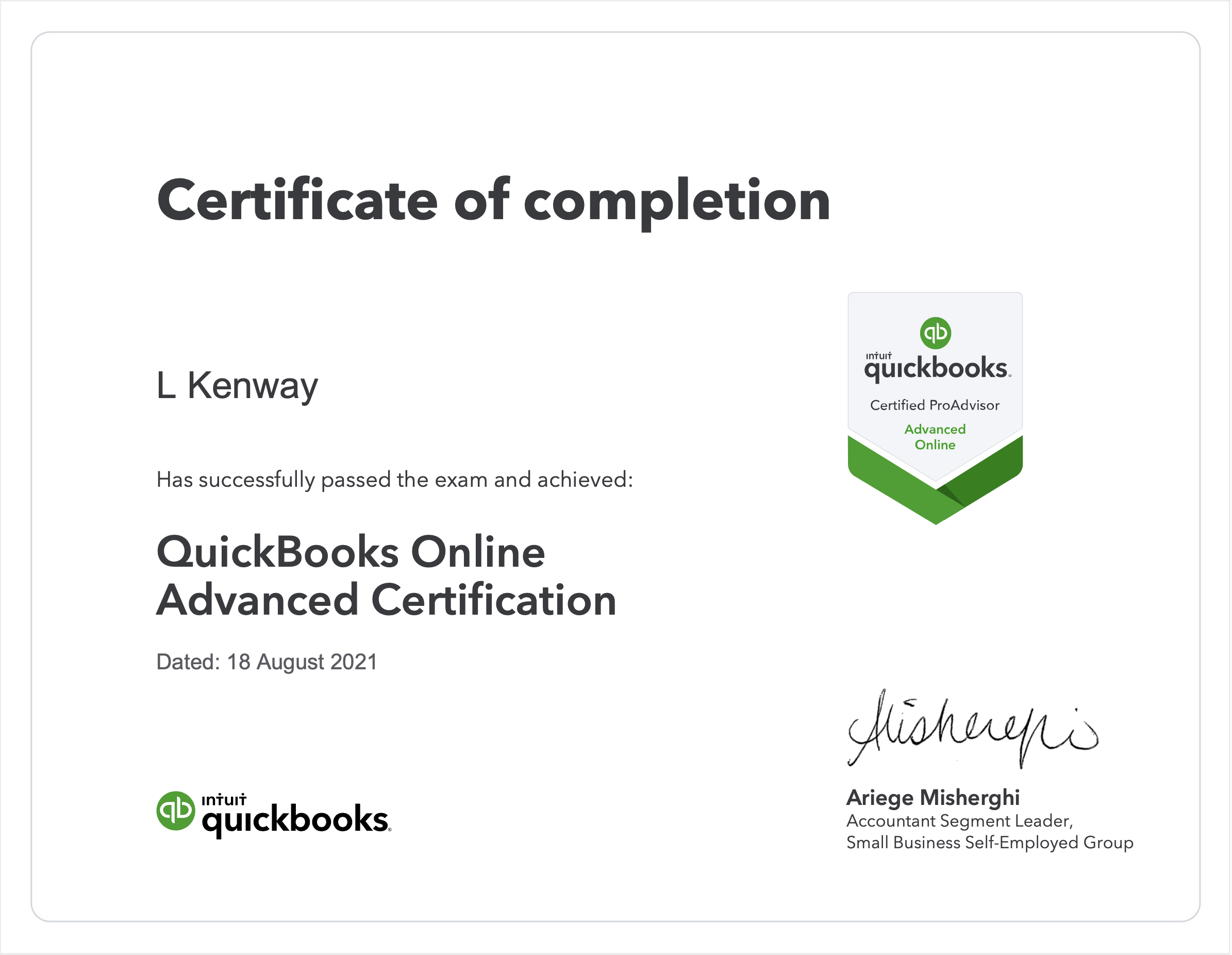 QBO Advanced Certification Diploma