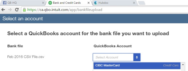 Map your bank data to QBO chart of accounts.