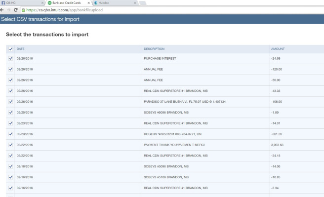 Import bank transactions to QBO bank feed.