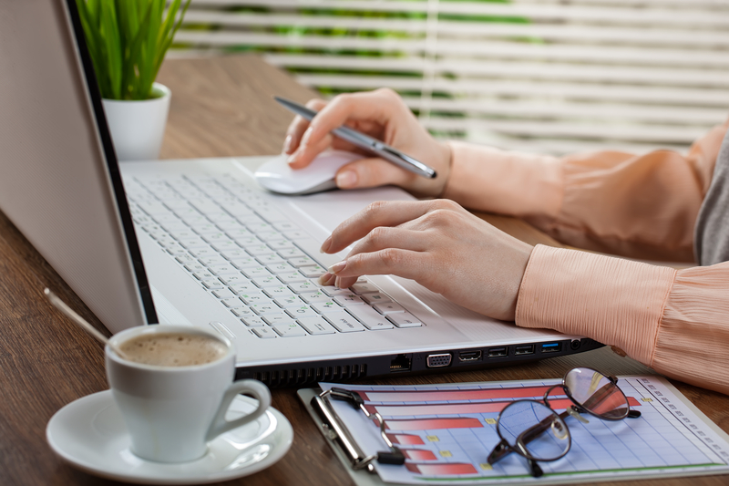 Hands close-up at the office