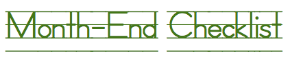 MonthEnd Checklist Form