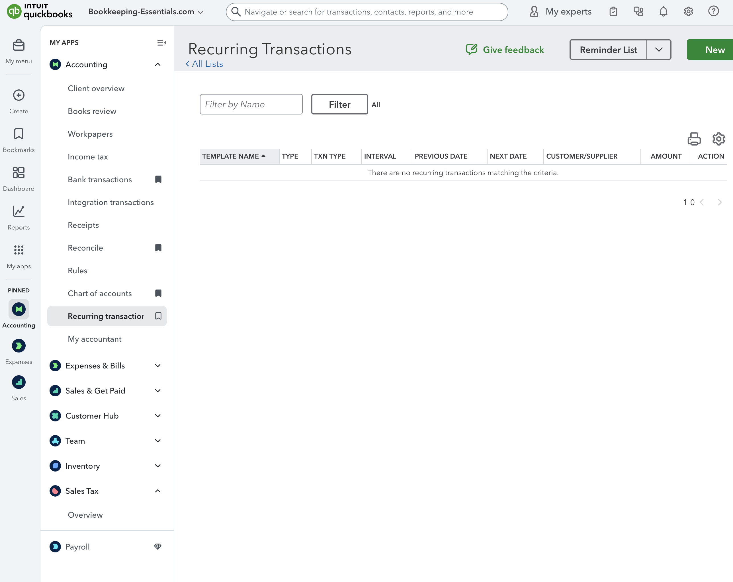 New View For QBO User Interface
