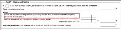 T2125 Part 1 - Business Income - 2 reporting options 