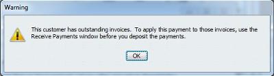 This is the message you ignored when making your bank deposit for the customer payment received.