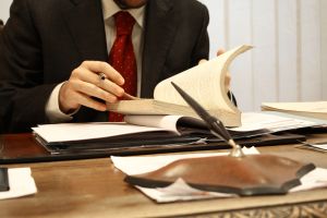 man reviewing his business documents