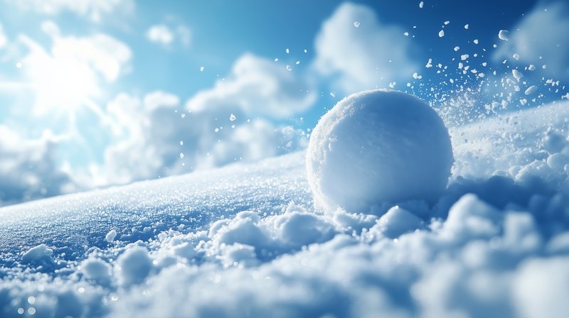 AI generate snowball rolling downhill